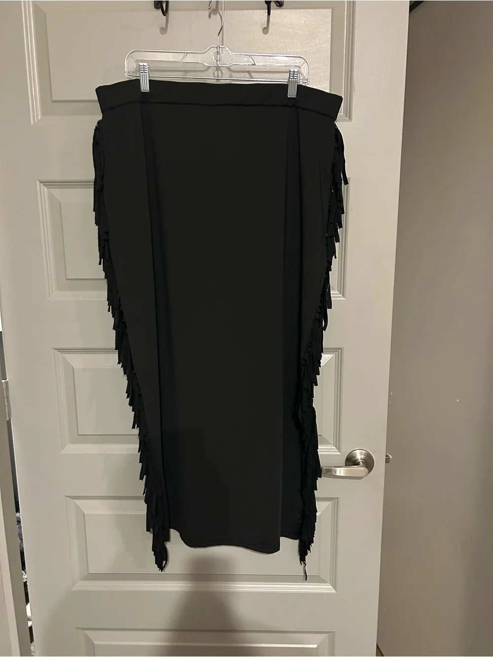 Plus Size Black Fringe Midi Skirt Size 4x Shein